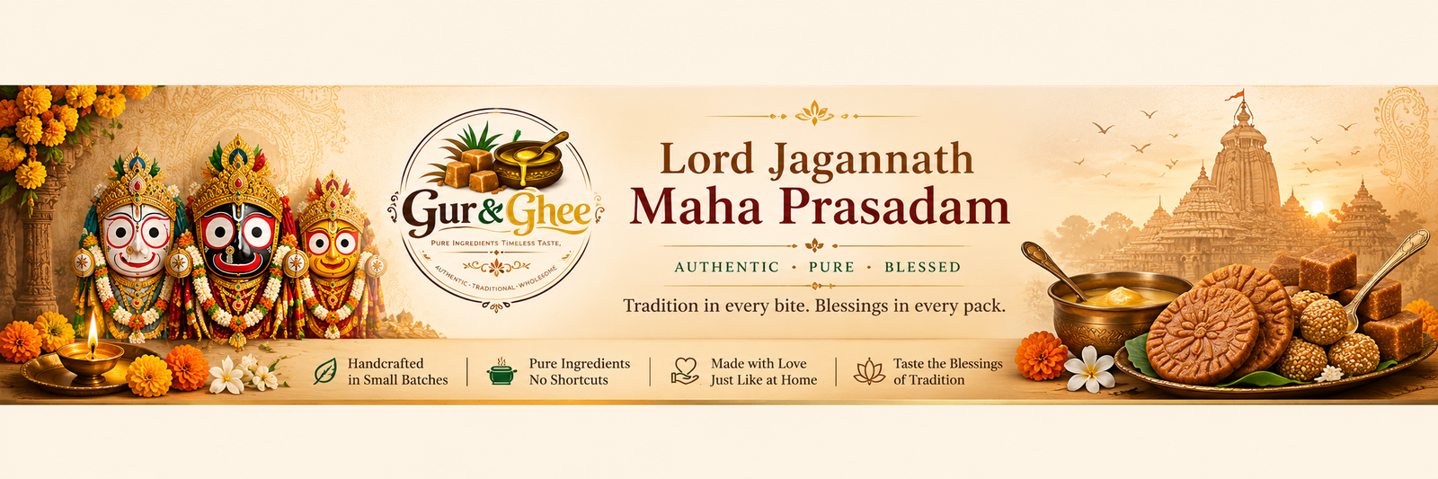 Lord Jagannath Maha Prasadam — authentic, pure, blessed. Tradition in every bite, blessings in every pack.